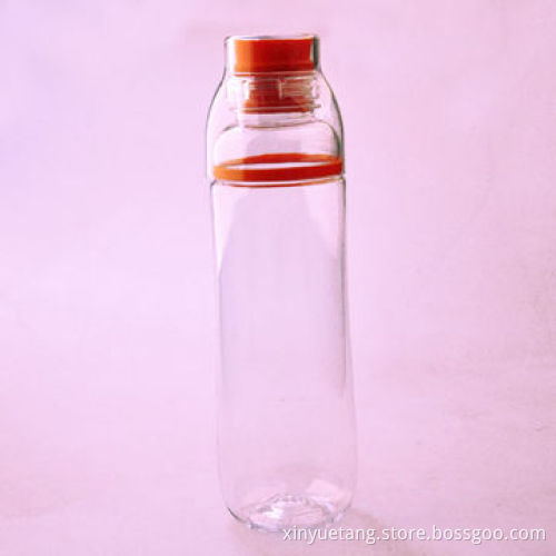 Plastic shaker bottle, food grade, BPA free, protein shaker with metal ball